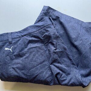 Puma Golf Men's marled blue flat front Shorts 38 10" inseam EUC
